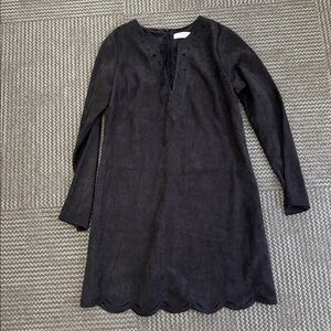 ASTR the Label Faux Suede Cutout Longsleeved Dress Washed Black/Grey, size M